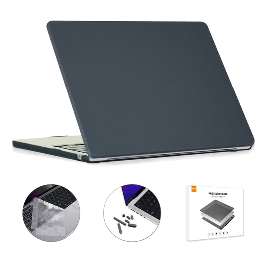 For MacBook Air 13.6 2022 A2681 EU Version ENKAY 3 in 1 Matte Laptop Case with TPU Keyboard Film / Anti-dust Plugs(Black) - MacBook Air Cases by ENKAY | Online Shopping South Africa | PMC Jewellery