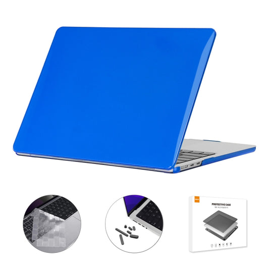 For MacBook Air 13.6 2022/2024 A2681 M2 / A3113 M3 EU Version ENKAY 3 in 1 Crystal Laptop Case with TPU Keyboard Film / Anti-dust Plugs (Dark Blue) - MacBook Air Cases by ENKAY | Online Shopping South Africa | PMC Jewellery | Buy Now Pay Later Mobicred