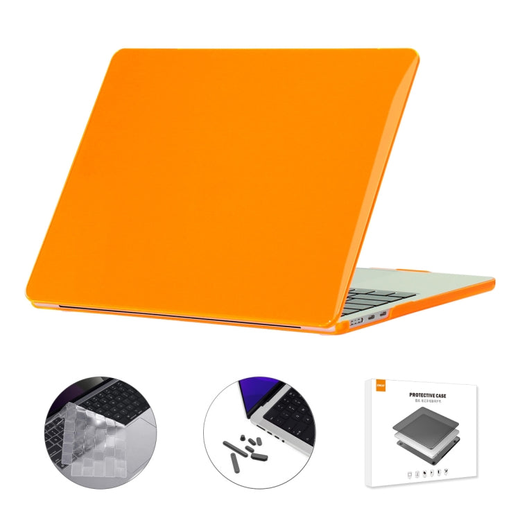 For MacBook Air 13.6 2022 A2681 EU Version ENKAY 3 in 1 Crystal Laptop Case with TPU Keyboard Film / Anti-dust Plugs (Orange) - MacBook Air Cases by ENKAY | Online Shopping South Africa | PMC Jewellery