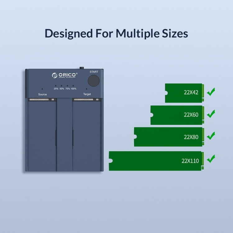 ORICO M2P2-C3-C NVME M.2 SSD Duplicator - HDD Enclosure by ORICO | Online Shopping South Africa | PMC TechLife
