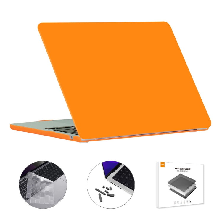 For MacBook Air 13.6 2022/2024 A2681 M2 / A3113 M3 US Version ENKAY 3 in 1 Matte Laptop Case with TPU Keyboard Film / Anti-dust Plugs (Orange) - MacBook Air Cases by ENKAY | Online Shopping South Africa | PMC Jewellery | Buy Now Pay Later Mobicred