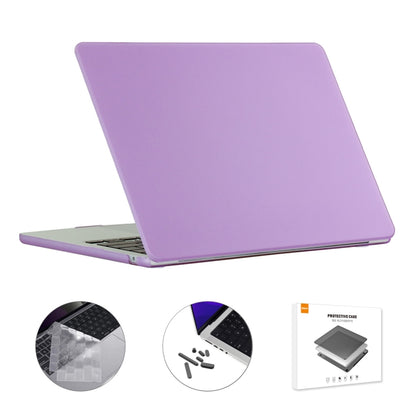 For MacBook Air 13.6 2022/2024 A2681 M2 / A3113 M3 US Version ENKAY 3 in 1 Matte Laptop Case with TPU Keyboard Film / Anti-dust Plugs (Light Purple) - MacBook Air Cases by ENKAY | Online Shopping South Africa | PMC Jewellery | Buy Now Pay Later Mobicred