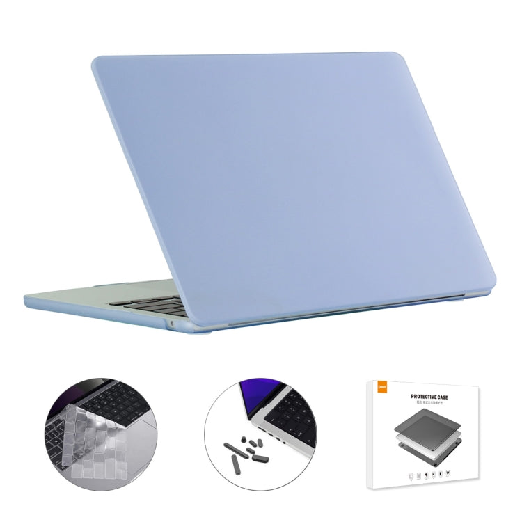 For MacBook Air 13.6 2022 A2681 US Version ENKAY 3 in 1 Matte Laptop Case with TPU Keyboard Film / Anti-dust Plugs (Sierra Blue) - MacBook Air Cases by ENKAY | Online Shopping South Africa | PMC Jewellery