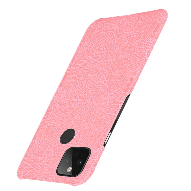 For Google Pixel 5 Shockproof Crocodile Texture PC + PU Case(Pink) - Google Cases by PMC TechLife | Online Shopping South Africa | PMC TechLife | Buy Now Pay Later Mobicred