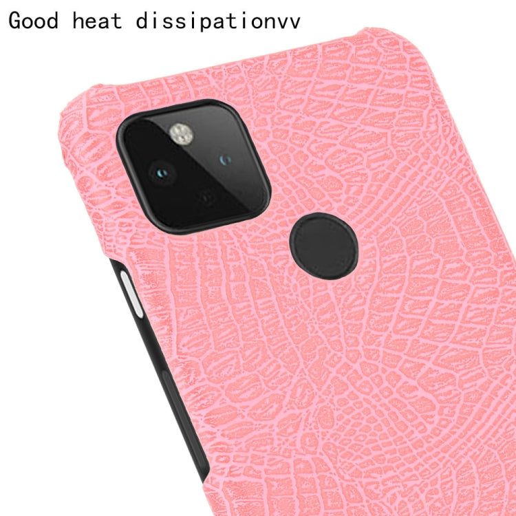For Google Pixel 5 Shockproof Crocodile Texture PC + PU Case(Pink) - Google Cases by PMC TechLife | Online Shopping South Africa | PMC TechLife | Buy Now Pay Later Mobicred
