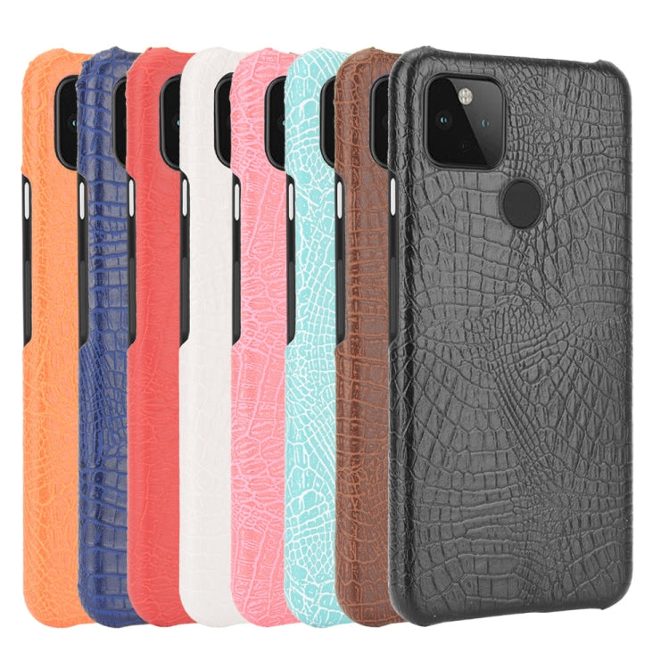 For Google Pixel 5 Shockproof Crocodile Texture PC + PU Case(Pink) - Google Cases by PMC TechLife | Online Shopping South Africa | PMC TechLife | Buy Now Pay Later Mobicred