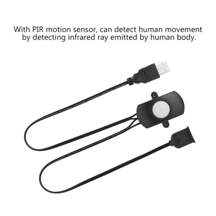DC 5V/12V/24V USB Body Infrared PIR Motion Sensor Switch Human Motion Sensor Detector Switch For LED Light Strip(Black) - Sensor LED Lights by PMC TechLife | Online Shopping South Africa | PMC TechLife | Buy Now Pay Later Mobicred