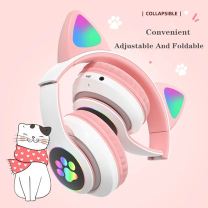 T&G TN-28 3.5mm Bluetooth 5.0 Dual Connection RGB Cat Ear Bass Stereo Noise-cancelling Headphones Support TF Card With Mic(Purple) - Headset & Headphone by T&G | Online Shopping South Africa | PMC Jewellery