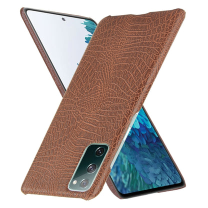 For Samsung Galaxy S20 FE Shockproof Crocodile Texture PC + PU Case(Brown) - Galaxy S20 FE Cases by NILLKIN | Online Shopping South Africa | PMC Jewellery