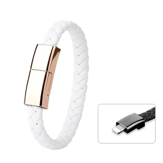 XJ-28 3A USB to 8 Pin Creative Bracelet Data Cable, Cable Length: 22.5cm(White) - Multifunction Cable by PMC Jewellery | Online Shopping South Africa | PMC Jewellery