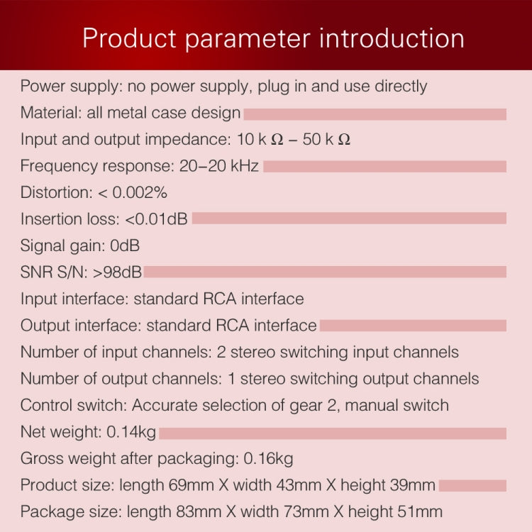 B101 2 In 1 Out (1 In 2 Out) Audio Source Signal Selection Switcher Computer Speaker  RCA Lossless Audio Source Switcher - free shipping - PMC TechLife - Order now!