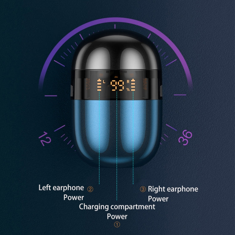 J28 TWS Wireless Bluetooth Earphones LED Digital Display HIFI Music Sport Earphone(Green) - TWS Earphone by PMC Jewellery | Online Shopping South Africa | PMC Jewellery