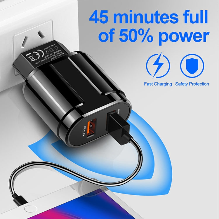 Dual USB Portable Travel Charger + 1 Meter USB to Micro USB Data Cable, US Plug(White) - free shipping - PMC TechLife - Order now!