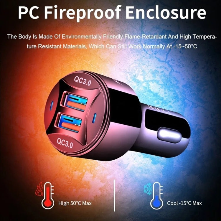 TE-092 36W Dual QC3.0 USB Fast Car Charger + USB to Micro USB Data Cable Set(Black) - Car Charger by PMC TechLife | Online Shopping South Africa | PMC TechLife