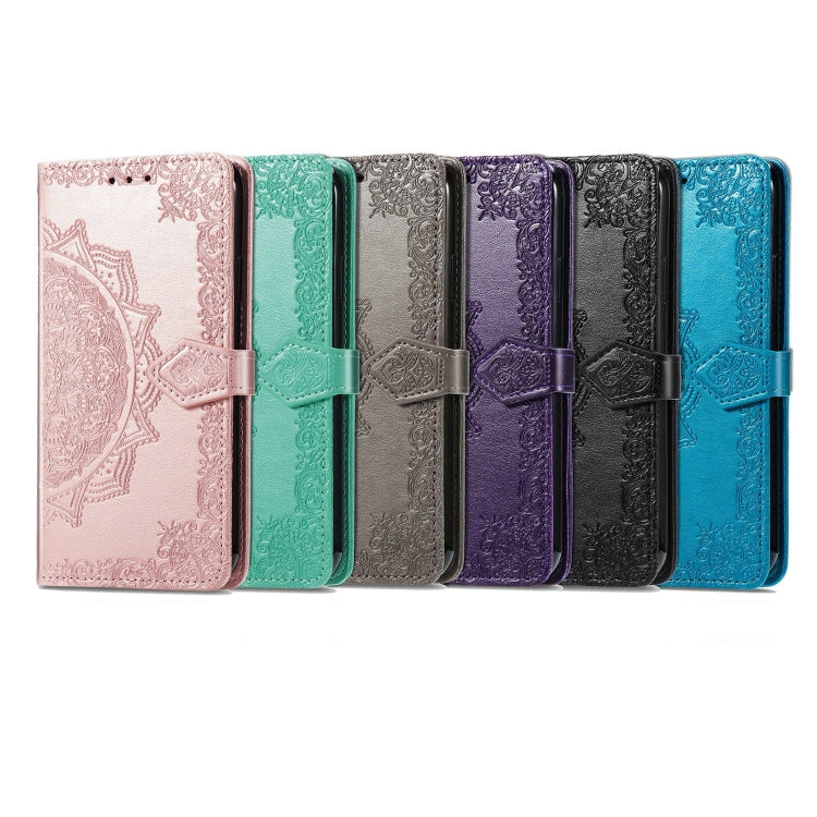 For Samsung Galaxy A22 5G Mandala Embossing Pattern Horizontal Flip Leather Case with Holder & Card Slots & Wallet & Lanyard(Black) - Galaxy Phone Cases by PMC TechLife | Online Shopping South Africa | PMC TechLife | Buy Now Pay Later Mobicred