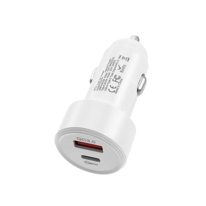 TE-P31 PD 20W USB-C / Type-C + QC3.0 18W USB Fast Car Charger(White) - Car Charger by PMC Jewellery | Online Shopping South Africa | PMC Jewellery