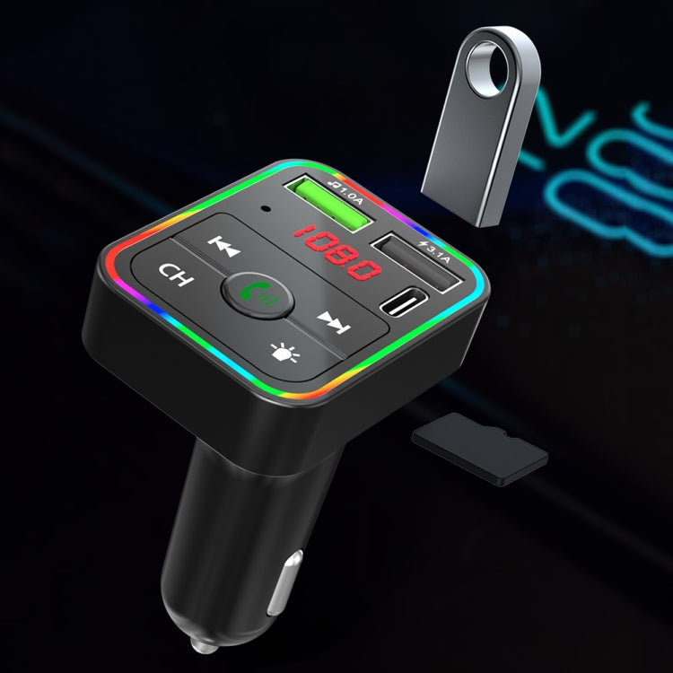 F2 Car FM Transmitter MP3 USB Charger Player with LED Backlight FM Transmitter with Bluetooth Transmitter Car Player Kit - Bluetooth Car Kits by PMC Jewellery | Online Shopping South Africa | PMC Jewellery