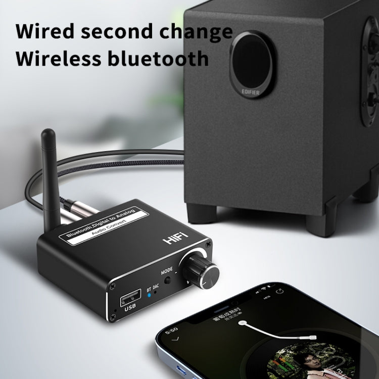 D18 Bluetooth Digital Audio Receiver with 3.5mm Jack to Analog Converter USB Player Adapter - Audio Receiver Transmitter by PMC TechLife | Online Shopping South Africa | PMC TechLife