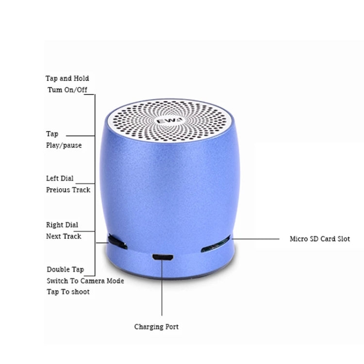 EWA A1 Portable TWS Bluetooth Wireless Speaker IPX5 Waterproof Support TF Card(Silver) - Mini Speaker by EWA | Online Shopping South Africa | PMC Jewellery