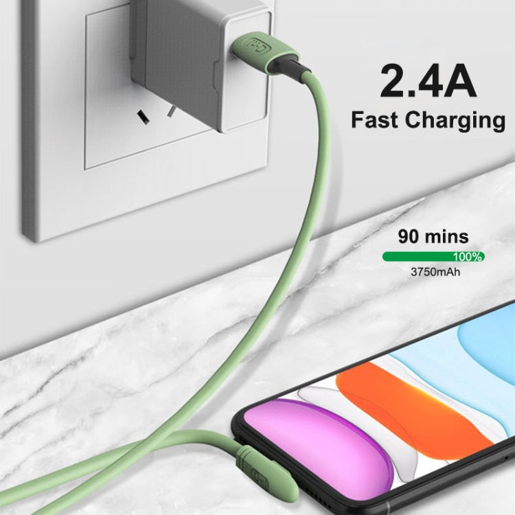 ENKAY Hat-Prince ENK-CB210 2.4A USB to 8 Pin 90 Degree Elbow Silicone Data Sync Fast Charging Cable, Cable Length: 1.2m(Green) - Normal Style Cable by ENKAY | Online Shopping South Africa | PMC TechLife | Buy Now Pay Later Mobicred