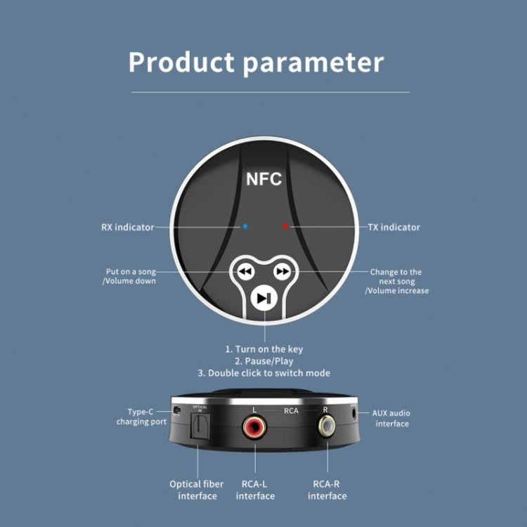 BT-18 5.0 Bluetooth 5.0 Adapter NFC Sensing HD Stereo Sound Receiver Transmitter For Speaker / Headset - free shipping - PMC TechLife - Order now!