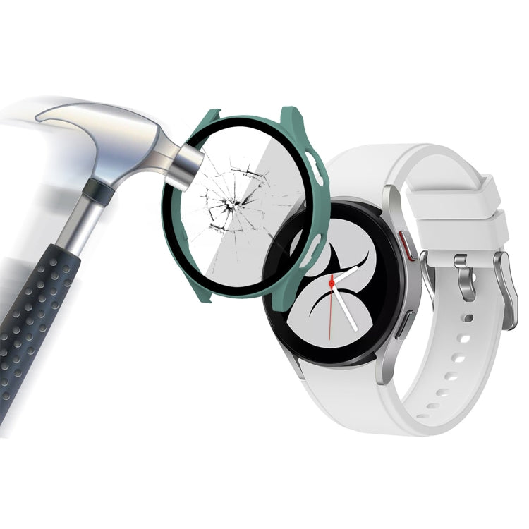 ENKAY Hat-Prince Full Coverage PC Frame + Tempered Glass Protector Composite Case for Samsung Galaxy Watch4 40mm(Green) - Watch Cases by ENKAY | Online Shopping South Africa | PMC TechLife | Buy Now Pay Later Mobicred