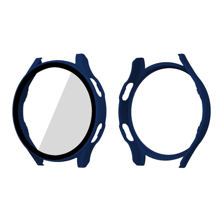 ENKAY Hat-Prince Full Coverage PC Frame + Tempered Glass Protector Composite Case for Samsung Galaxy Watch4 44mm(Dark Blue) - Watch Cases by ENKAY | Online Shopping South Africa | PMC TechLife | Buy Now Pay Later Mobicred