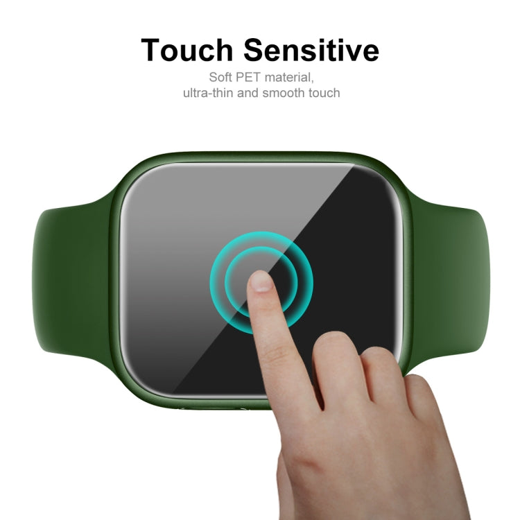 ENKAY Hat-Prince Protective TPU Watch Case + Full Coverage PET Screen Protector Film For Apple Watch Series 8 / 7 41mm(Dark Green) - Watch Cases by ENKAY | Online Shopping South Africa | PMC Jewellery | Buy Now Pay Later Mobicred