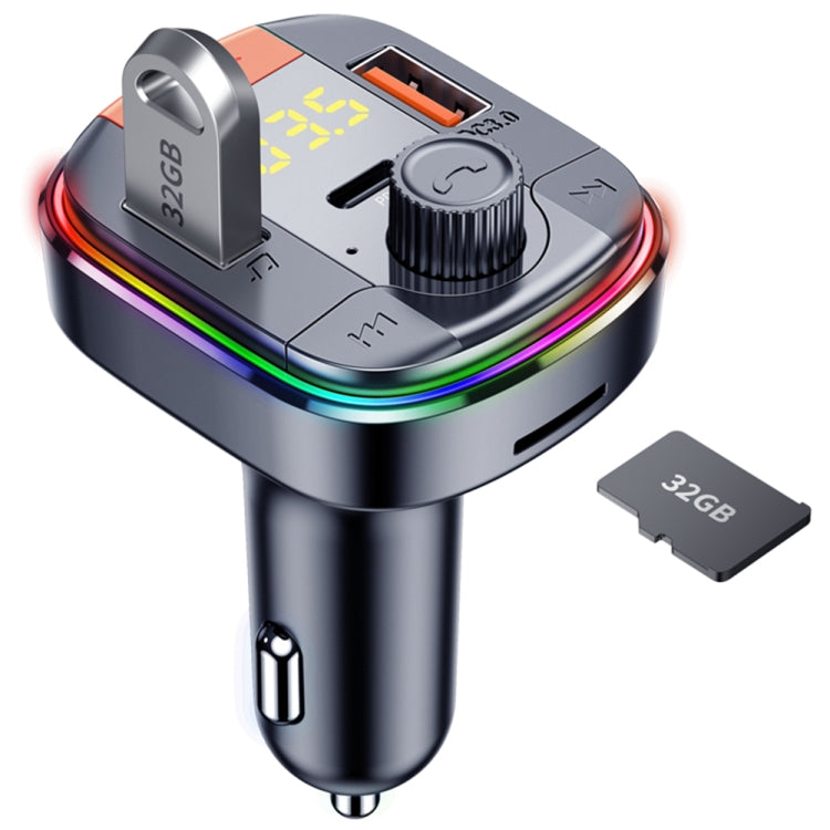 T832 Car Bluetooth FM Transmitter Colorful Light MP3 Player Powerful Quick Charger QC3.0 - Bluetooth Car Kits by PMC Jewellery | Online Shopping South Africa | PMC Jewellery