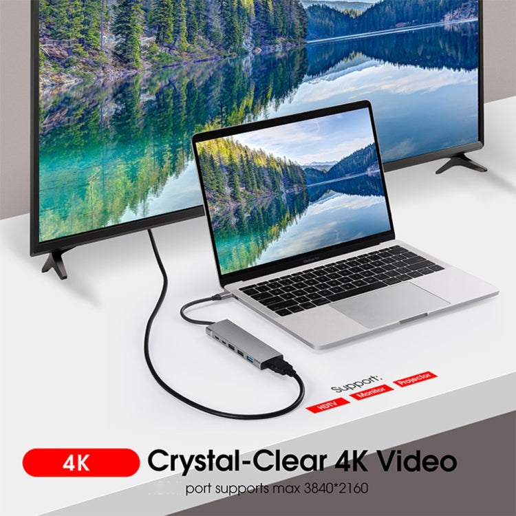 9-in-1 USB Type-C to HDMI+USB3.0x3+Type-C+PD+SD/TF+Audio HUB Adapter - USB HUB by PMC TechLife | Online Shopping South Africa | PMC TechLife | Buy Now Pay Later Mobicred
