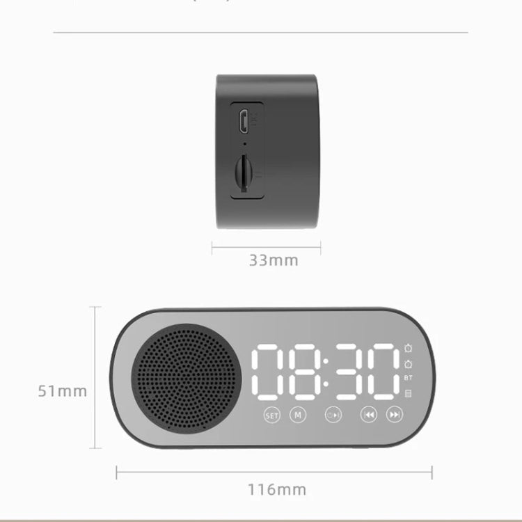 Z7 Digital Bluetooth 5.0 Speaker Multi-function Mirror Alarm Clock FM Radio(White) - Desktop Speaker by PMC TechLife | Online Shopping South Africa | PMC TechLife | Buy Now Pay Later Mobicred