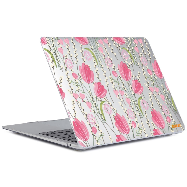 ENKAY Flower Series Pattern Laotop Protective Crystal Case For MacBook Pro 14.2 inch A2442 (2021)(Tulips) - MacBook Pro Cases by ENKAY | Online Shopping South Africa | PMC Jewellery