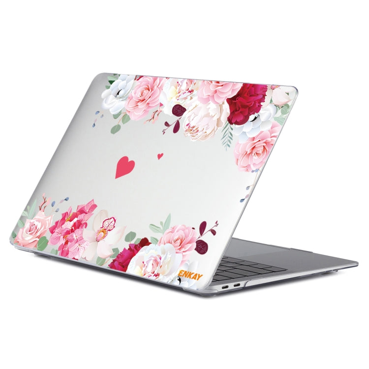 ENKAY Flower Series Pattern Laotop Protective Crystal Case For MacBook Pro 15.4 inch A1707 / A1990(Peony) - MacBook Pro Cases by ENKAY | Online Shopping South Africa | PMC Jewellery