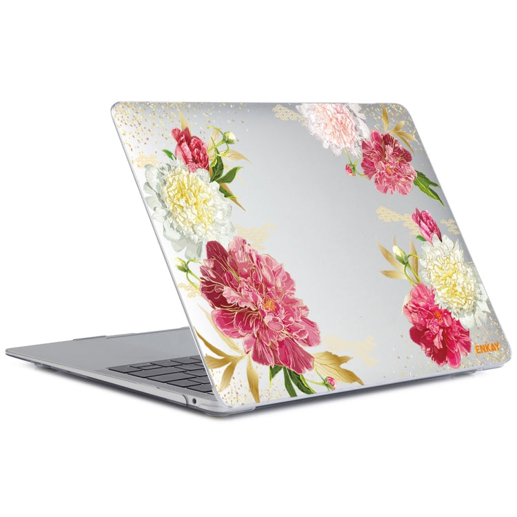 ENKAY Flower Series Pattern Laotop Protective Crystal Case For MacBook Pro 15.4 inch A1707 / A1990(Paeonia) - MacBook Pro Cases by ENKAY | Online Shopping South Africa | PMC Jewellery