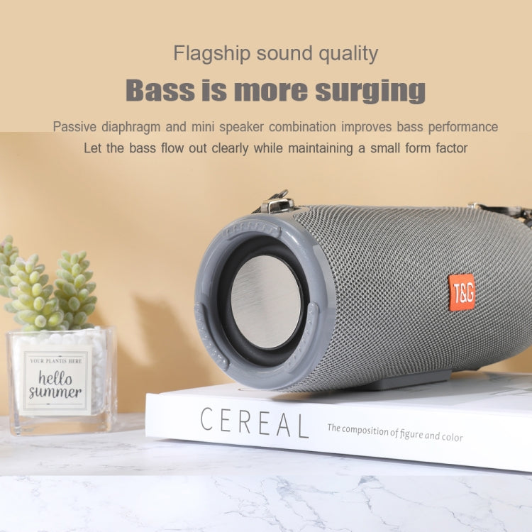 T&G TG324 High Power Waterproof Portable Bluetooth Speaker Support FM / TF Card(Gray) - Desktop Speaker by T&G | Online Shopping South Africa | PMC Jewellery