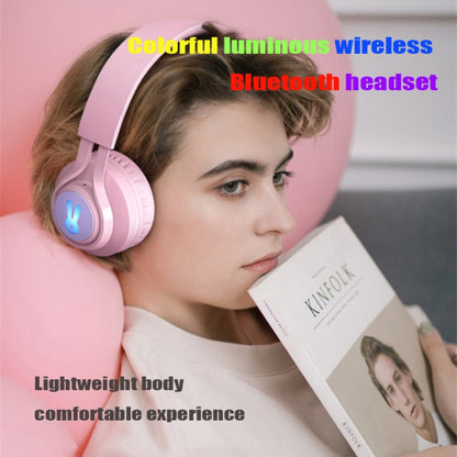 BT06C+ Children Head-mounted Cute Wireless Bluetooth Headset with Microphone & LED Light(Pink) - Headset & Headphone by PMC Jewellery | Online Shopping South Africa | PMC Jewellery