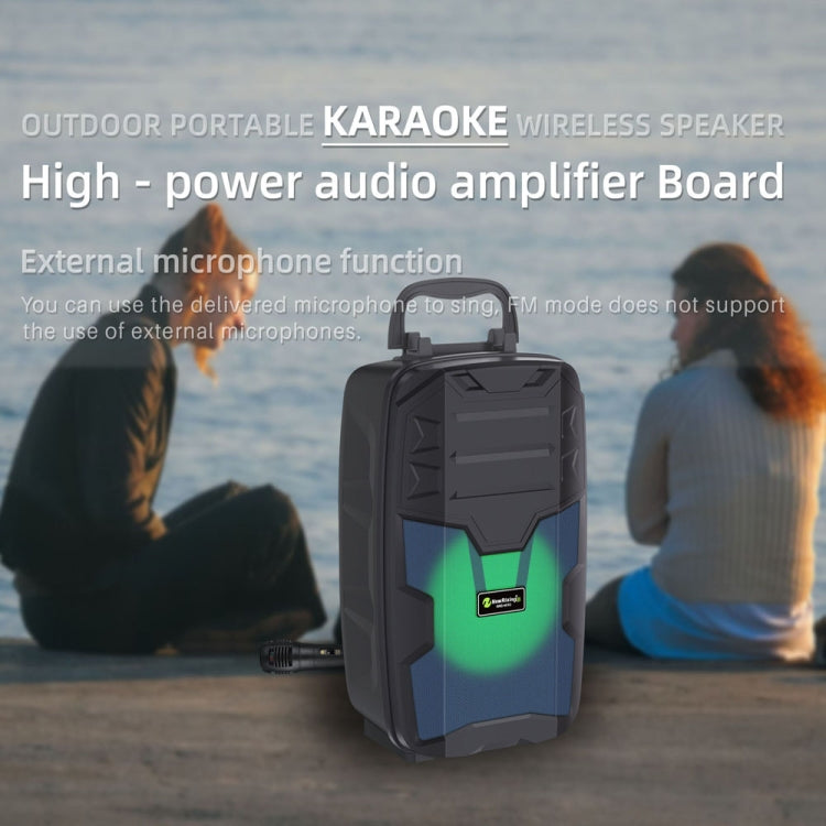 NewRixing NRG401C Outdoor Portable Karaoke Wireless Speaker High-Power Audio Amplifier With Mic(Blue) - Desktop Speaker by NewRixing | Online Shopping South Africa | PMC Jewellery | Buy Now Pay Later Mobicred