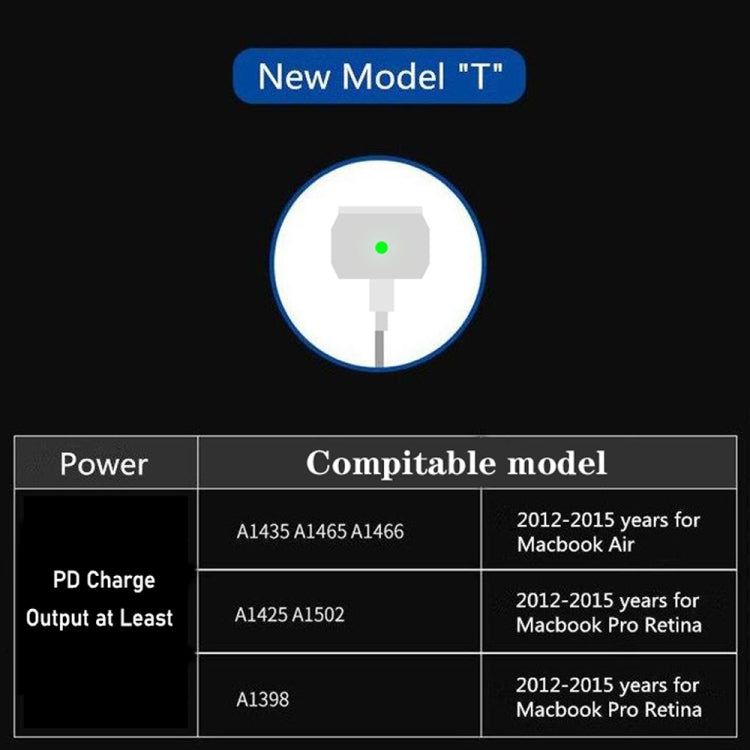 PD-65W USB-C / Type-C + QC3. 0 USB Laptop Charging Adapter + 1.8m USB-C / Type-C to MagSafe 2 / T Head Data Cable, UK Plug / US Plug(White) - Cable & Adapter by PMC TechLife | Online Shopping South Africa | PMC TechLife