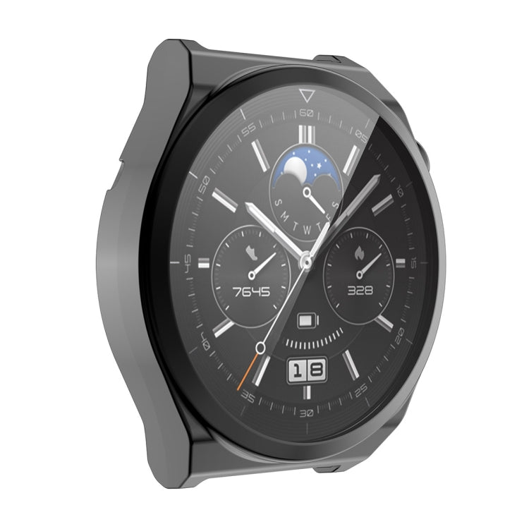 For Huawei Watch GT 3 Pro 46mm ENKAY Full Coverage Electroplated Soft TPU Case with Screen Protection(Black) - Watch Cases by ENKAY | Online Shopping South Africa | PMC Jewellery | Buy Now Pay Later Mobicred