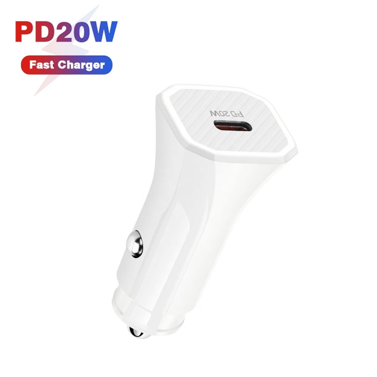 TE-P2 PD 20W Type-C Interface Car Charger(White) - Car Charger by PMC Jewellery | Online Shopping South Africa | PMC Jewellery