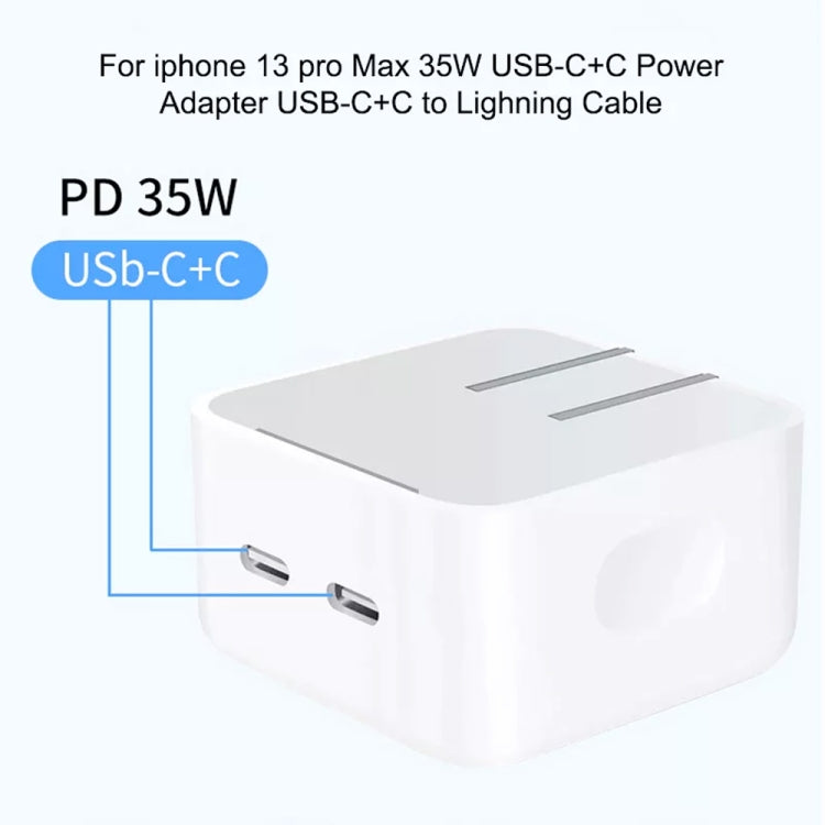 PD 35W Dual USB-C / Type-C Ports Charger for iPhone / iPad Series, US Plug - USB Charger by PMC TechLife | Online Shopping South Africa | PMC TechLife | Buy Now Pay Later Mobicred