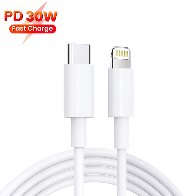 PD 35W Dual USB-C / Type-C Ports Charger with 1m Type-C to 8 Pin Data Cable, UK Plug - USB Charger by PMC TechLife | Online Shopping South Africa | PMC TechLife | Buy Now Pay Later Mobicred