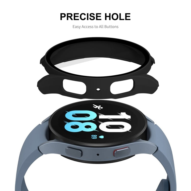 For Samsung Galaxy Watch5 40mm ENKAY Hat-Prince Full Coverage PC Frame + 9H Tempered Glass Case(Dark Blue) - Watch Cases by ENKAY | Online Shopping South Africa | PMC TechLife | Buy Now Pay Later Mobicred