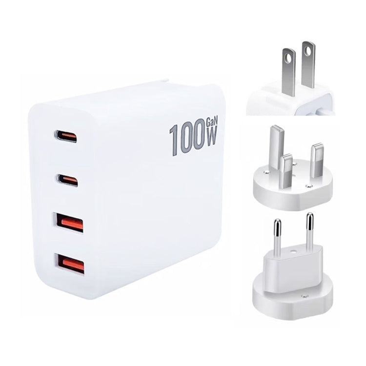 GaN 100W Dual USB + Dual USB-C/Type-C Multi Port Charger for Apple MacBook Series US / EU / UK Plug - Cable & Adapter by PMC Jewellery | Online Shopping South Africa | PMC Jewellery