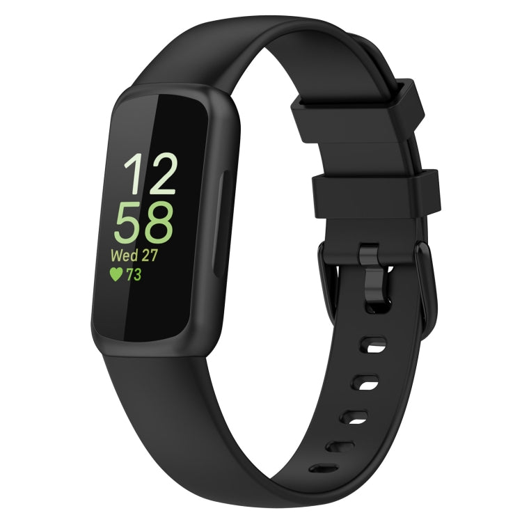 For Fitbit Inspire 3 Solid Color Silicone Watch Band, Size:L(Black) - free shipping - PMC TechLife - Order now!