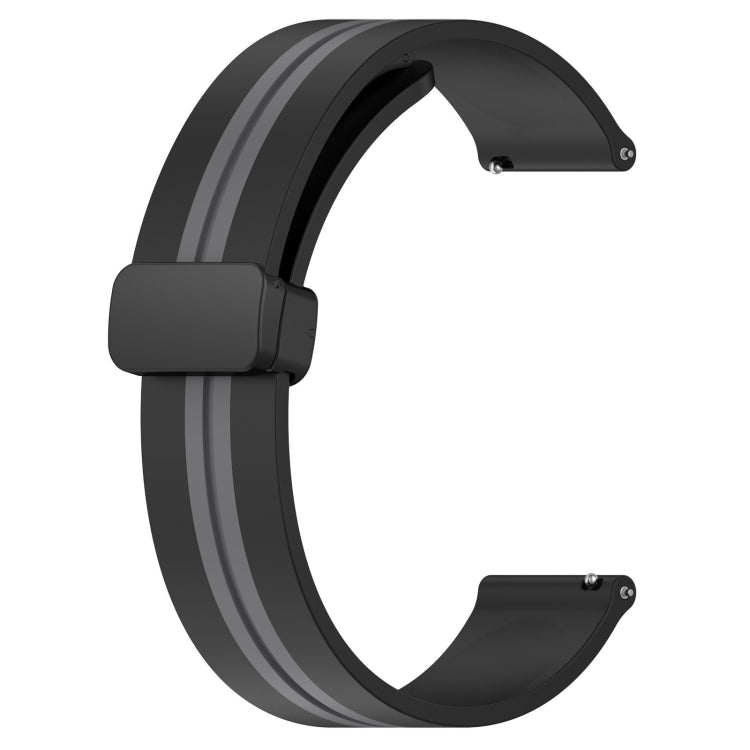 For Honor Watch GS 3 22mm Folding Magnetic Clasp Silicone Watch Band(Black+Grey) - free shipping - PMC TechLife - Order now!