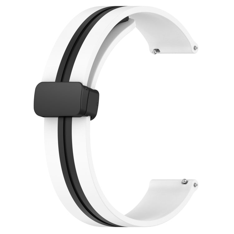 For Huawei Watch 2 20mm Folding Magnetic Clasp Silicone Watch Band(White+Black) - free shipping - PMC TechLife - Order now!