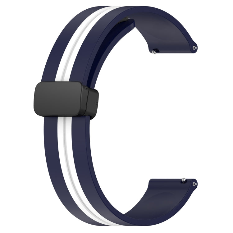 For Honor Watch ES 20mm Folding Magnetic Clasp Silicone Watch Band(Midnight Blue + White) - free shipping - PMC TechLife - Order now!