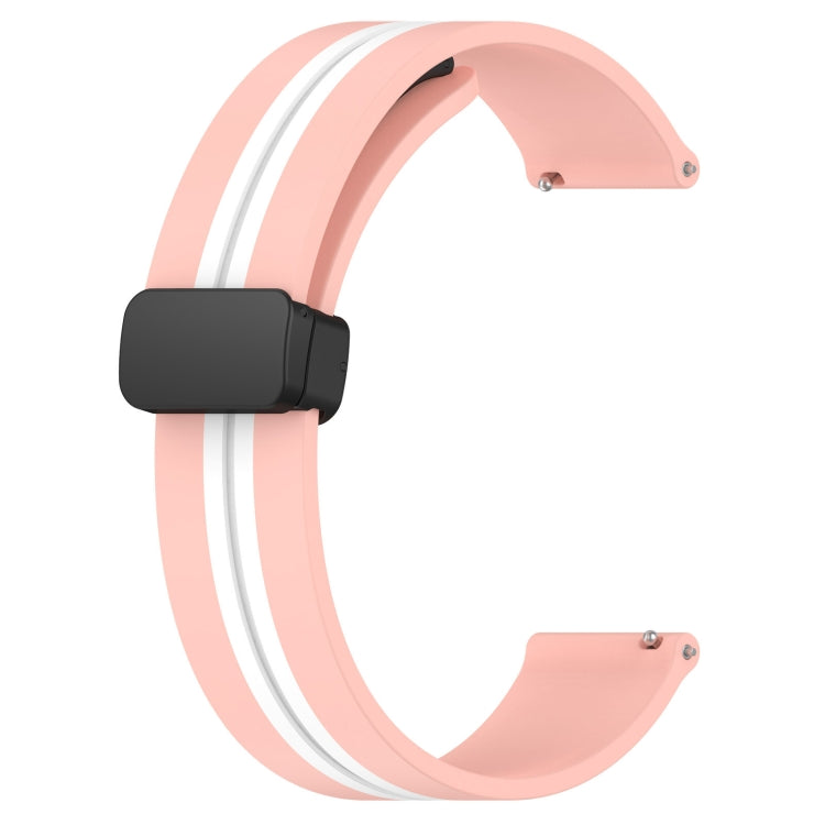 For Amazfit GTS 2 20mm Folding Magnetic Clasp Silicone Watch Band(Pink+White) - free shipping - PMC TechLife - Order now!