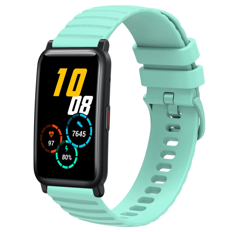 For Honor Watch ES 20mm Wavy Dot Pattern Solid Color Silicone Watch Band(Teal) - free shipping - PMC TechLife - Order now!